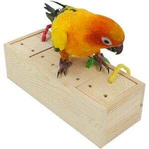 Wooden Bird Foraging Feeder Toys, Intelligence Toys for Medium and Large Parrots